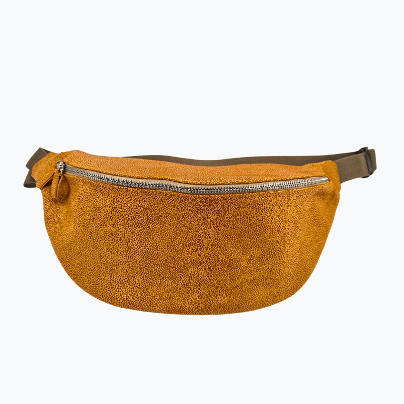 Bauchtasche Leder LAGOS | Gelb & Braun