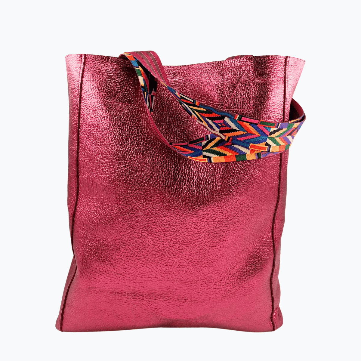 Tote Bag Leder YASS | Metallic Pink