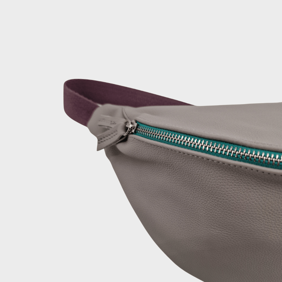 Bauchtasche Leder NARA | Grau & Lila