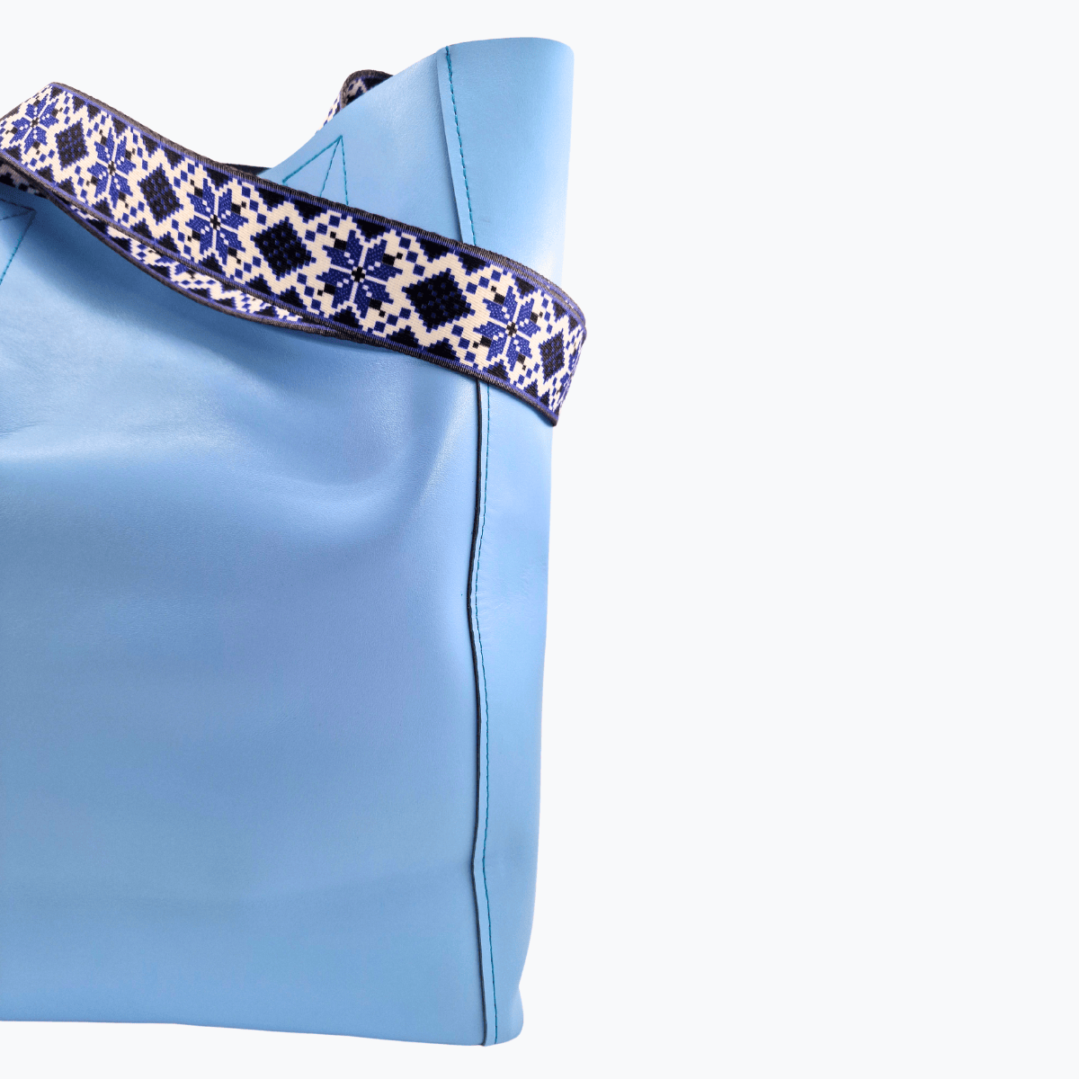 Tote Bag Leder SORIA | Hellblau