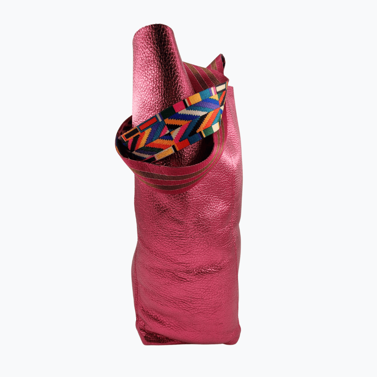 Tote Bag Leder YASS | Metallic Pink