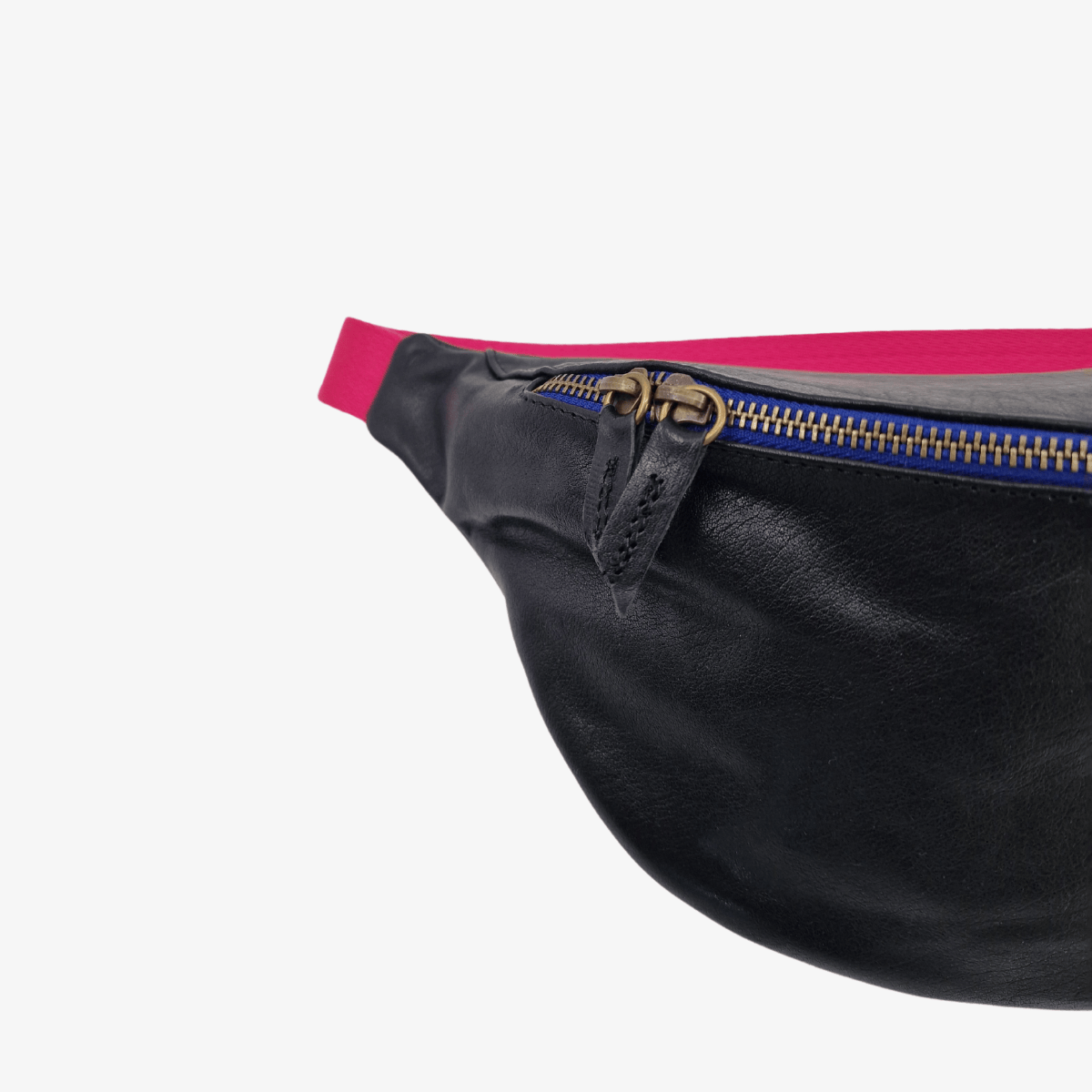 Bauchtasche Leder BRAGA | Schwarz & Pink