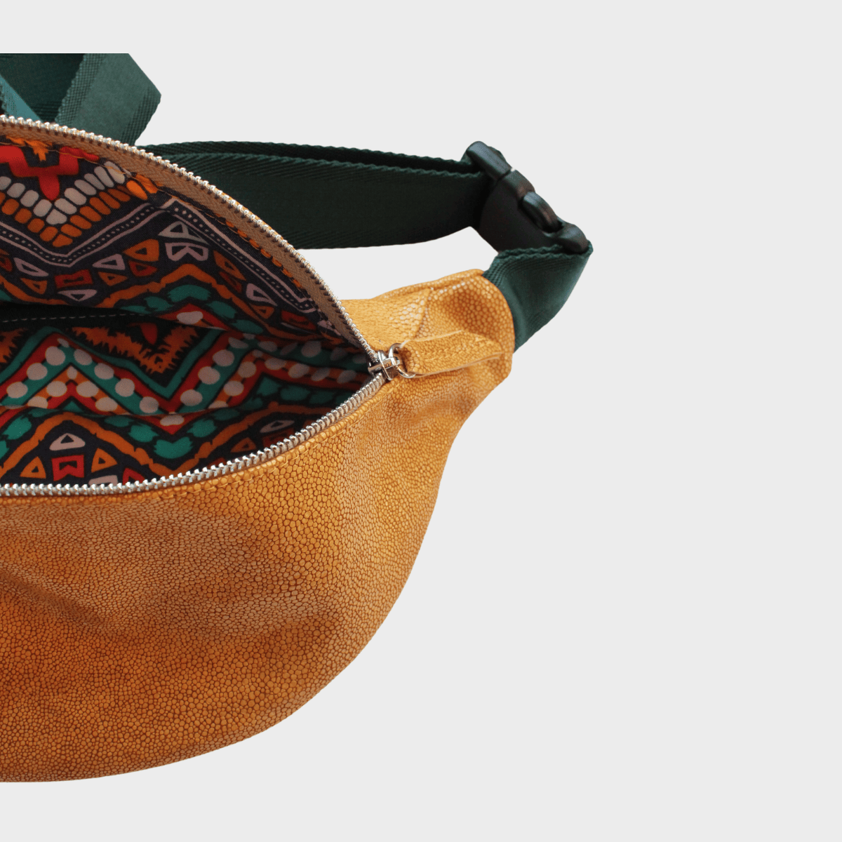 Bauchtasche Leder YORK | Gelb & Grün