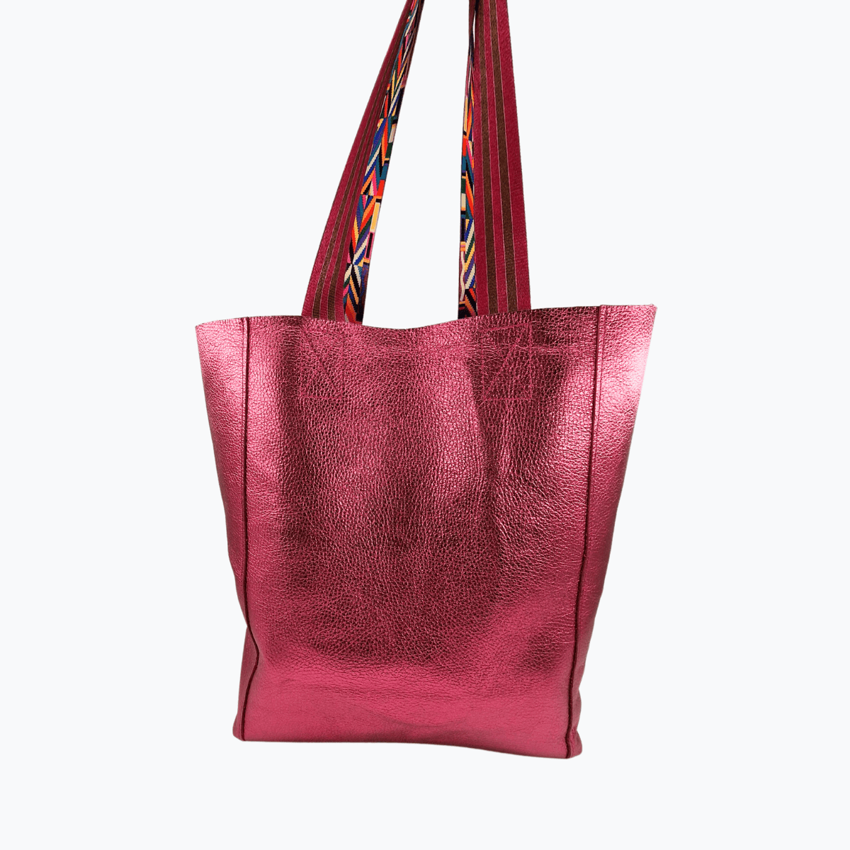 Tote Bag Leder YASS | Metallic Pink