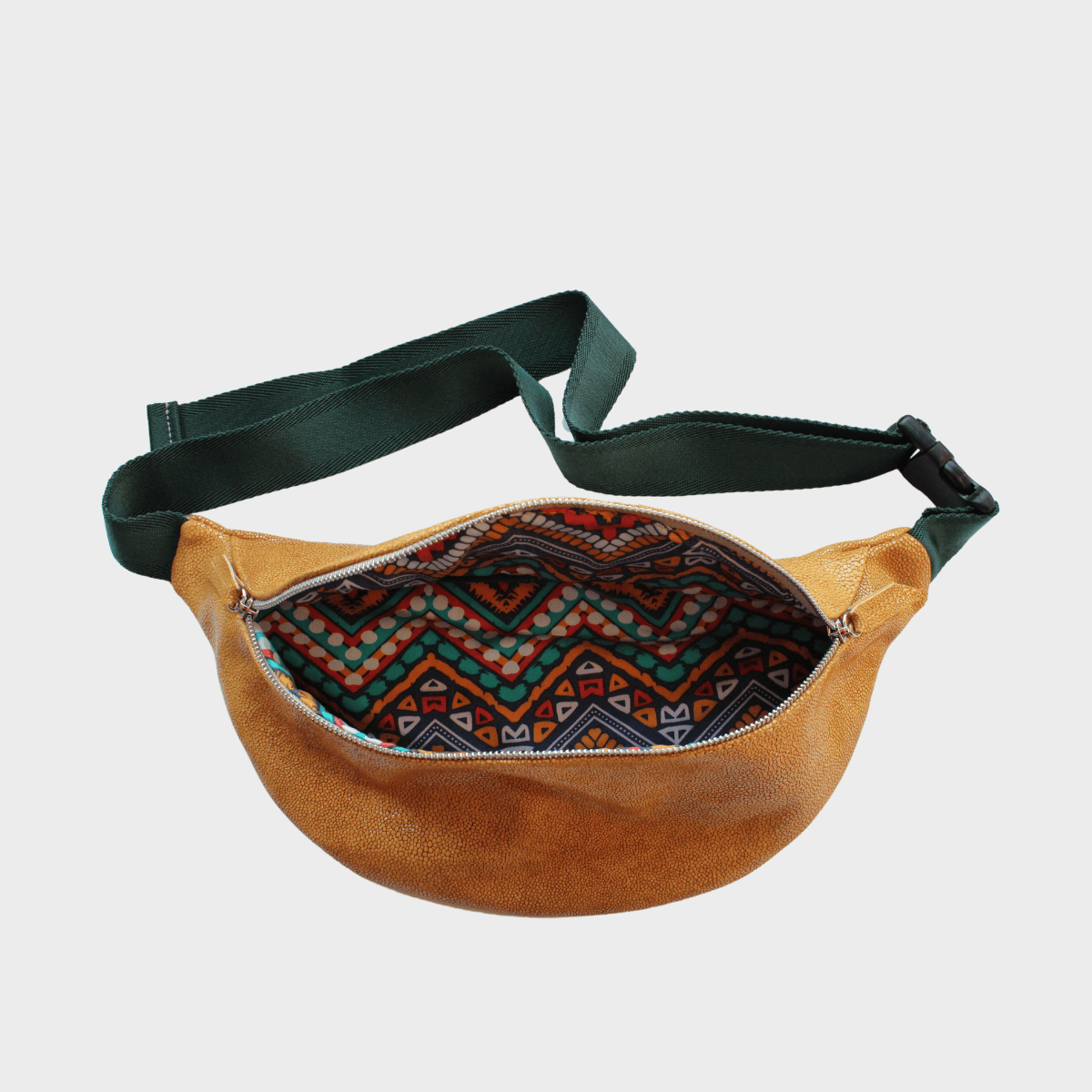 Bauchtasche Leder YORK | Gelb & Grün